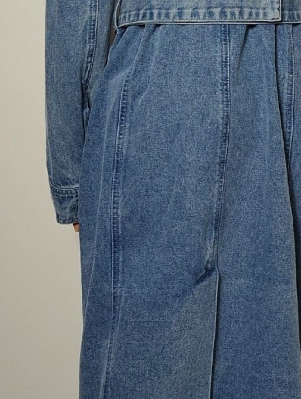 Anthropologie Avec Les Filles Denim Trench Coat Belted Double Breasted. Size M - Picture 14 of 16